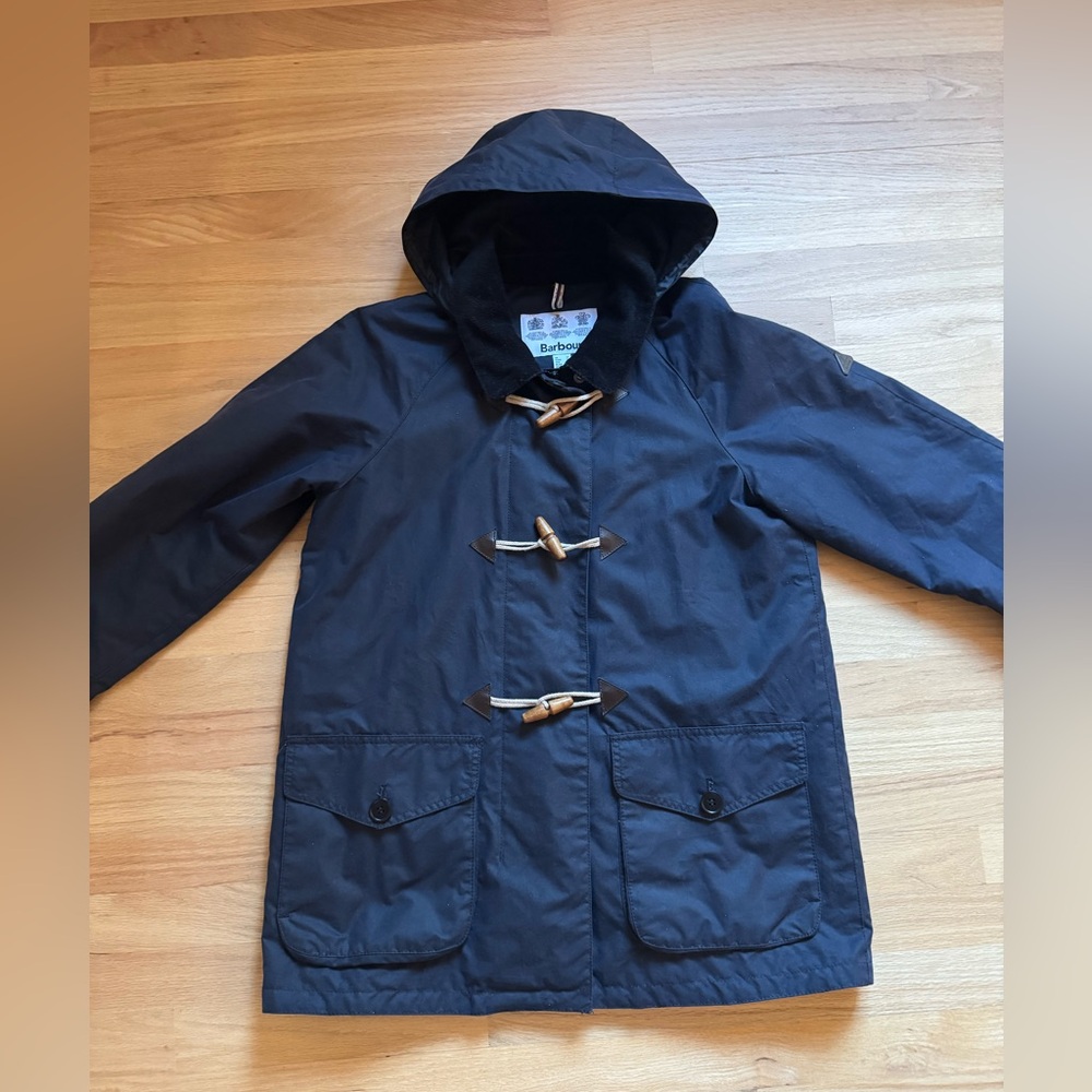 Barbour Navy Hooded Toggle Coat